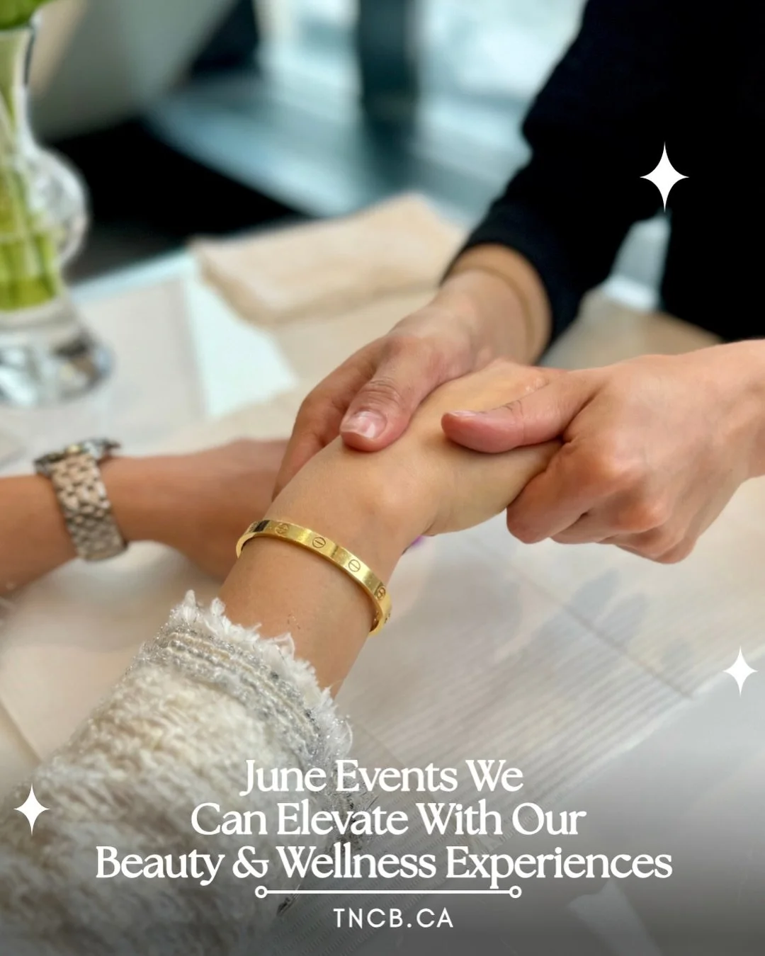 June is full of moments worth celebrating &mdash; and we&rsquo;re showing up for all of them. 🥂✨

From nail bars to chair massages, makeup, hair, and yoga, we bring a full beauty and wellness experience directly to your event. Whether it&rsquo;s a c