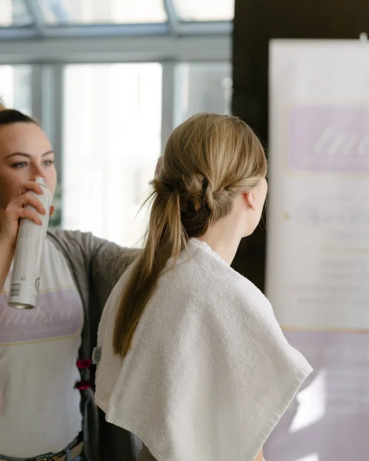 The Nail and Champagne Bar (TNCB) on-site corporate event activations hair bar