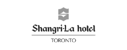Shangri-La Hotel logo with a stylized house icon above the text, located in Toronto.