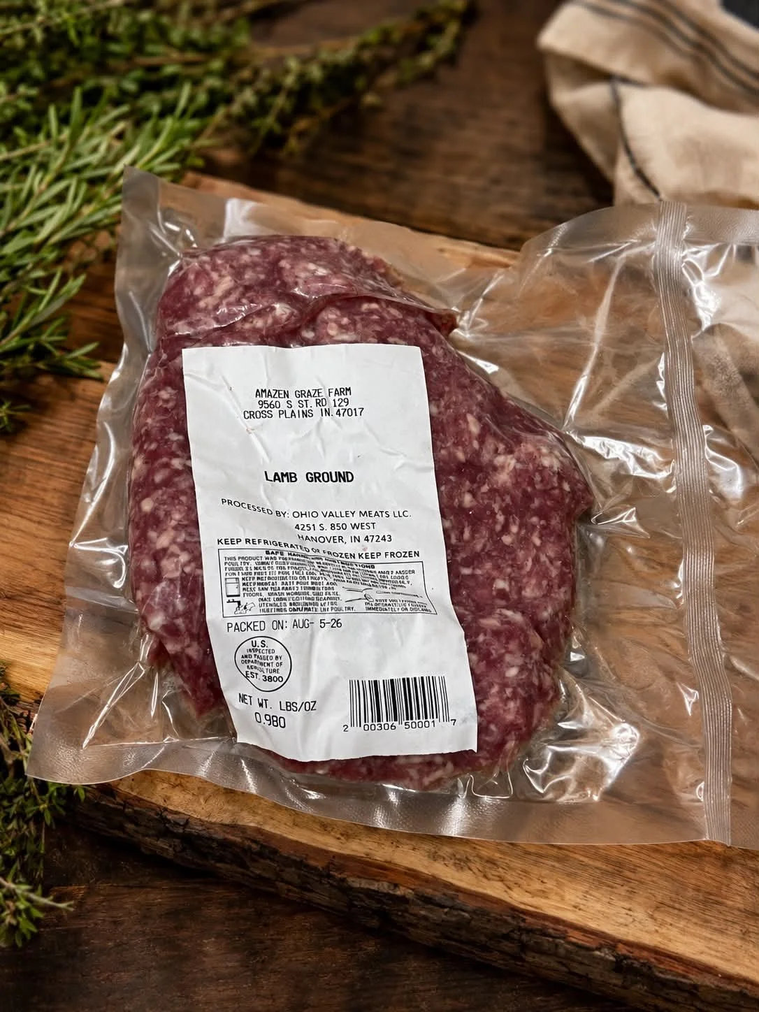 Grassfed/ finished ground lamb