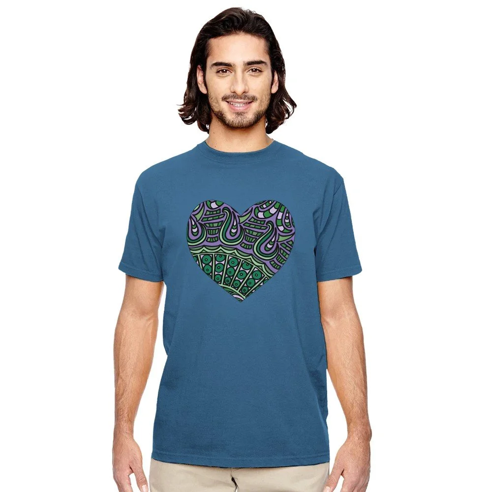 Purple Zen Doodle Heart Shirt