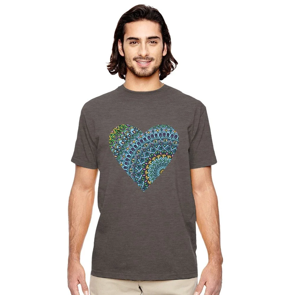 Blue Zen Doodle Heart Shirt
