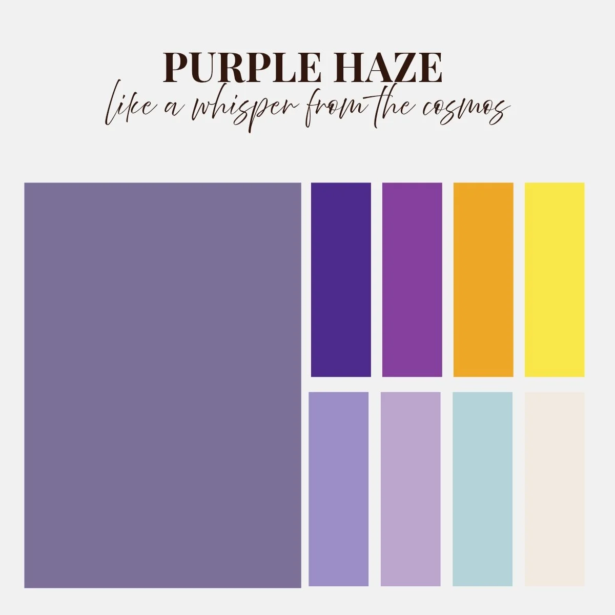 Through the mist with purple haze.