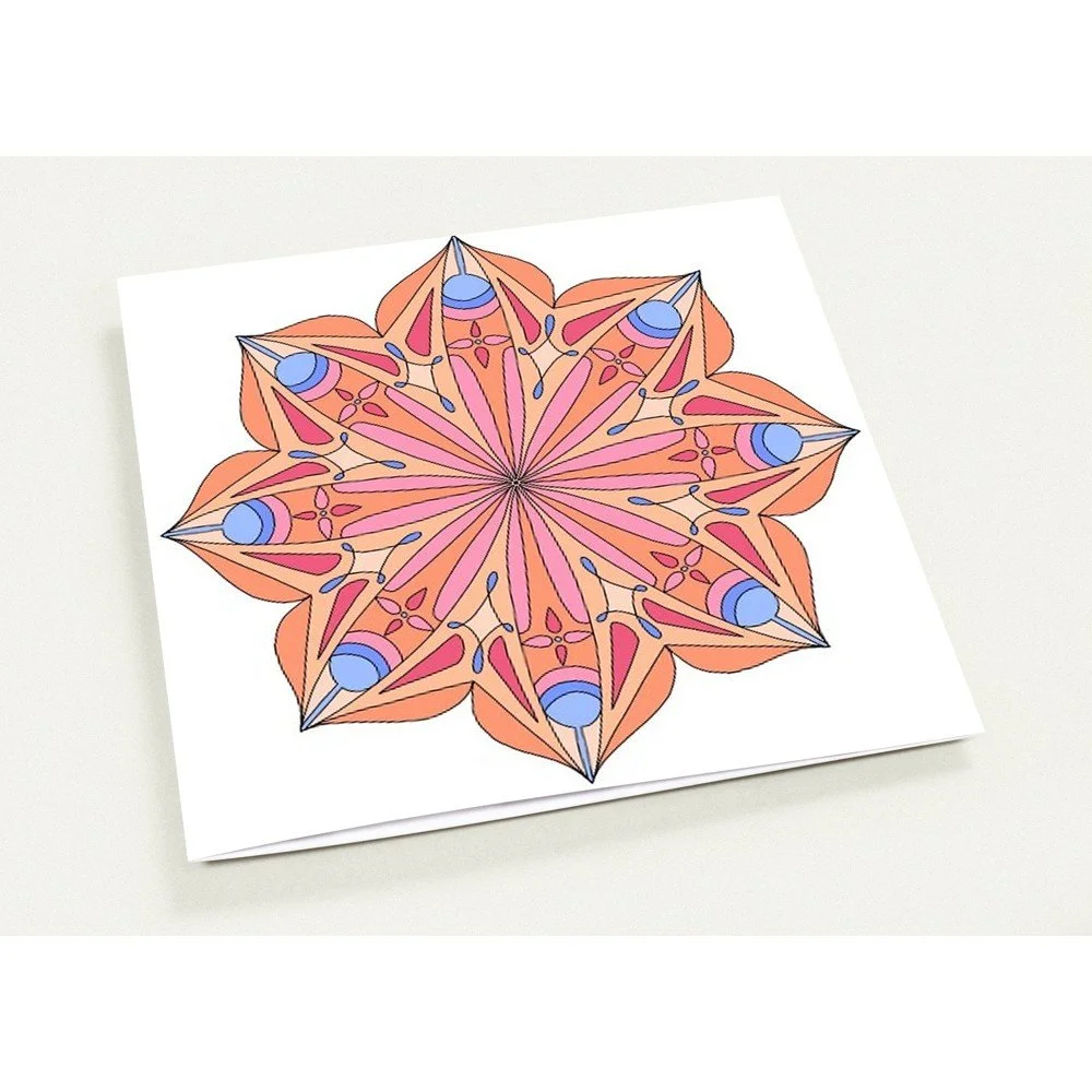 Orange Blue Mandala Cards