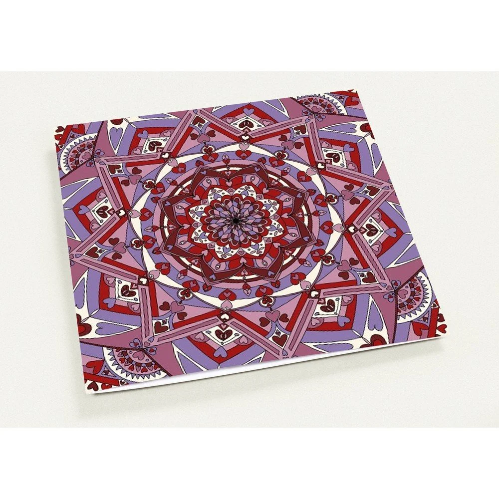 Red Purple Mandala Cards