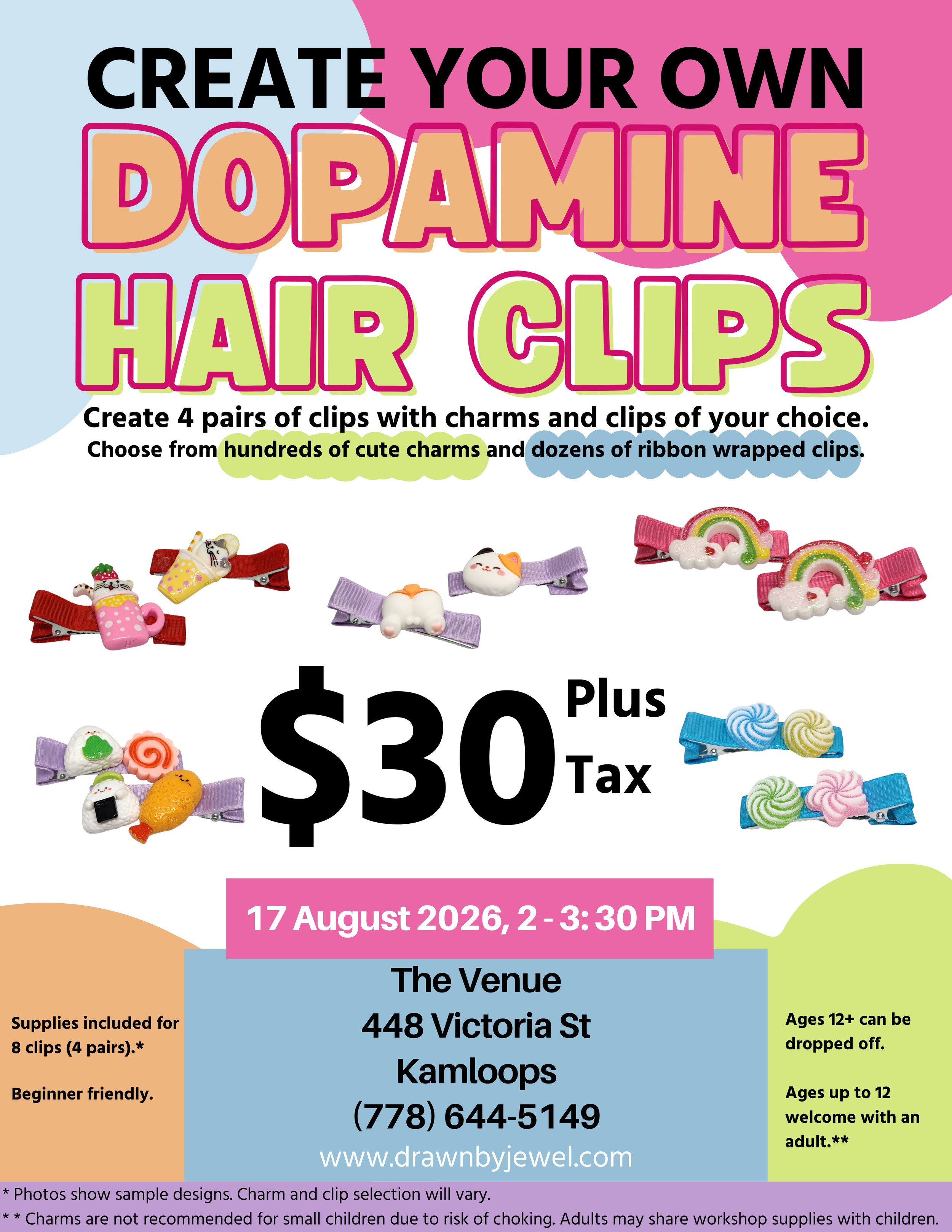 Come make your own dopamine hair clips.

