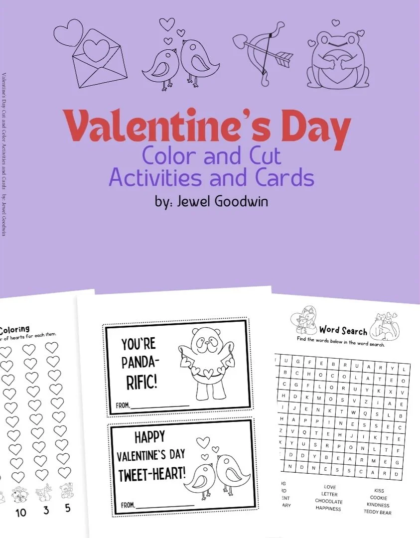 Valentine's Day Color and Cut Activities and Cards