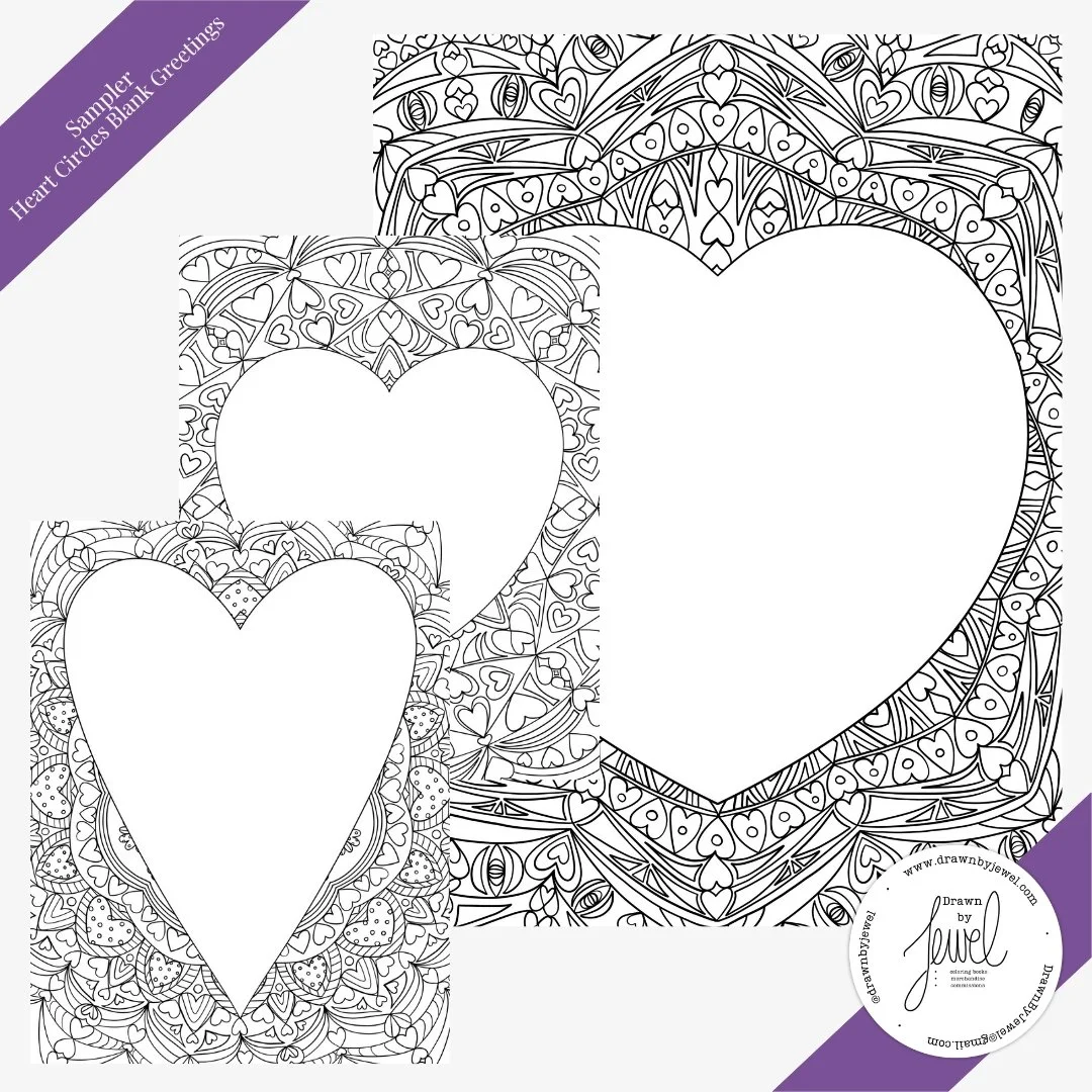 Heart Circles Blank Greetings Sample Pack
