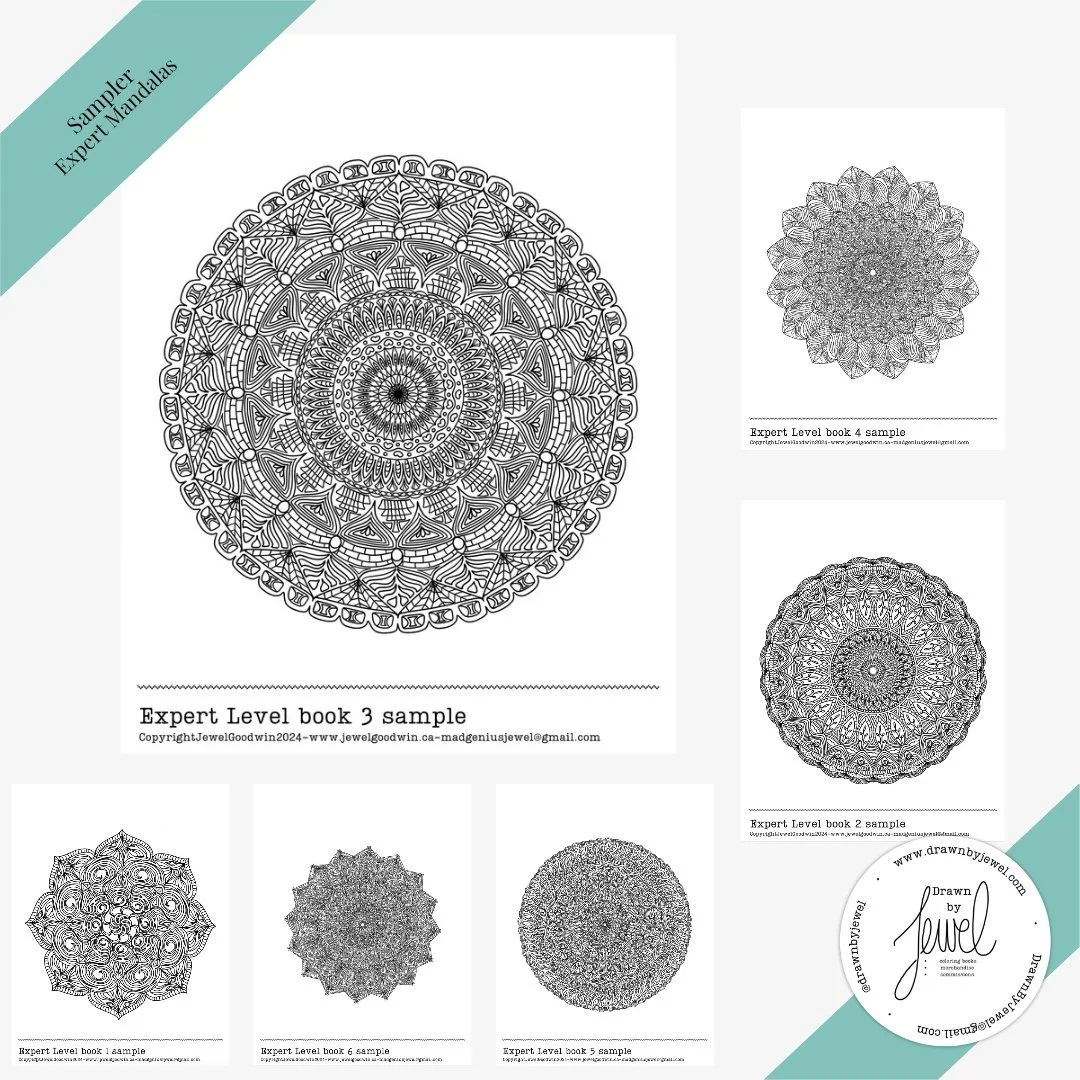 Expert Level Extra Detailed Mandalas For Adult Coloring Sampler Pack