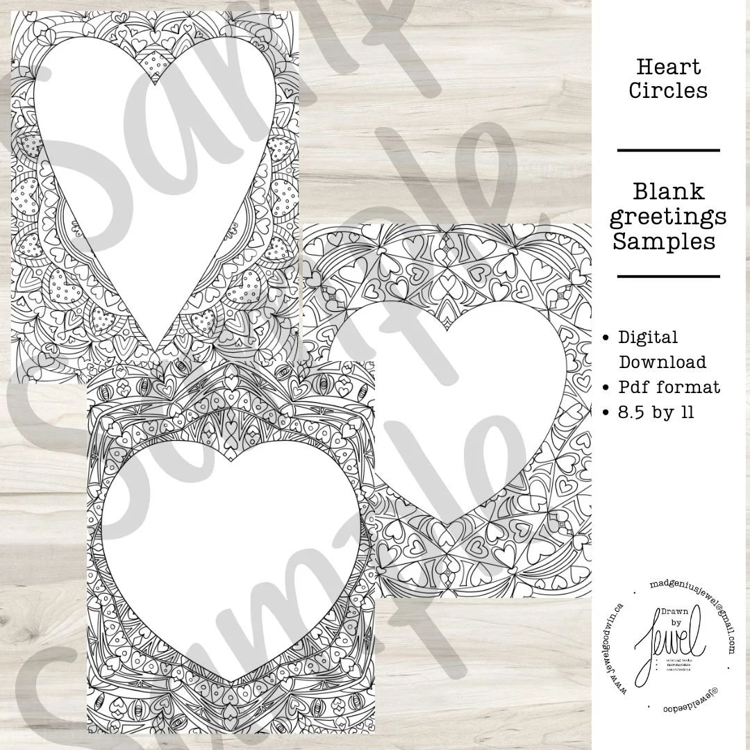 Heart Circles Blank Greetings Sample Pack