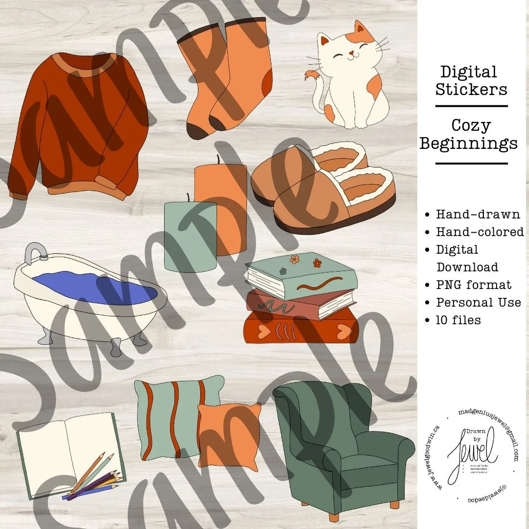 Digital Stickers Cozy Beginnings