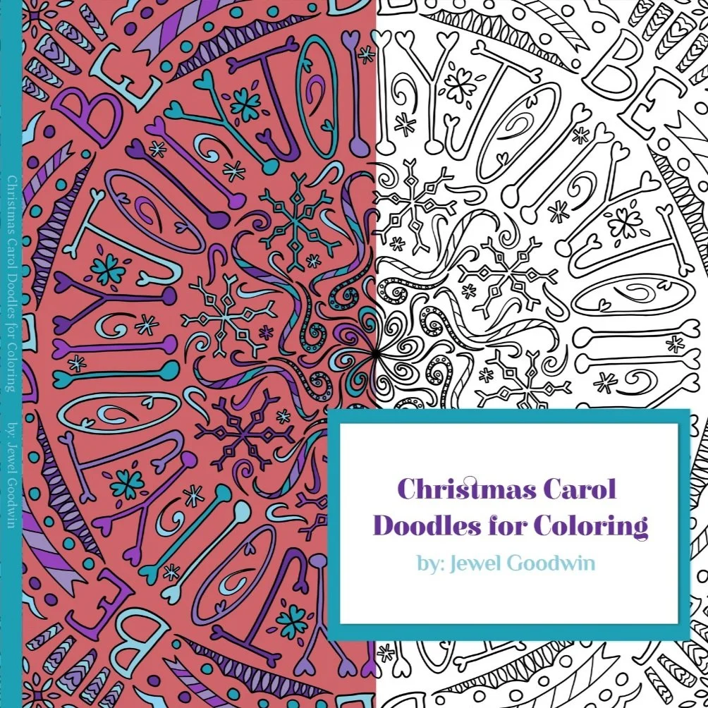 Christmas Carol Doodles for Coloring
