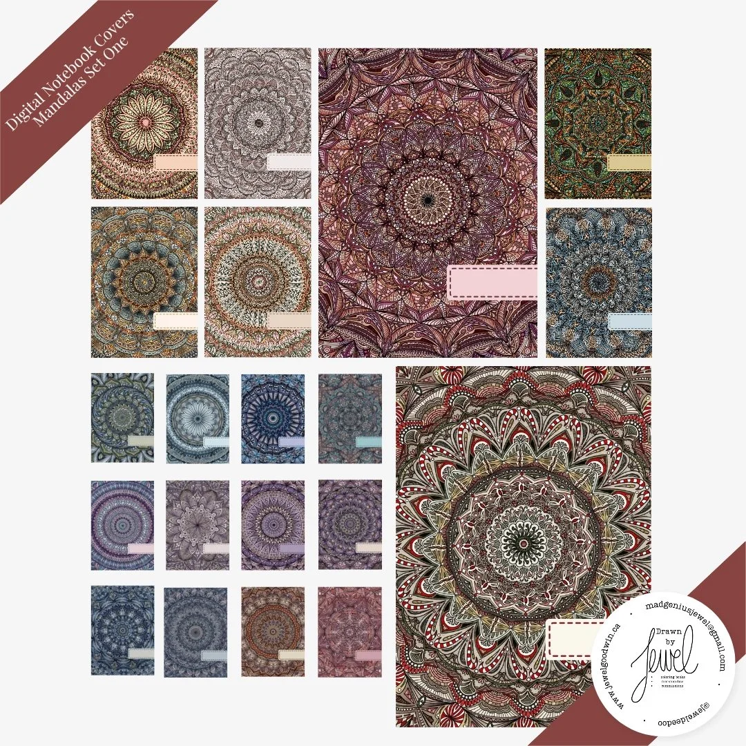 Mandala Digital Notebook Covers Set 1