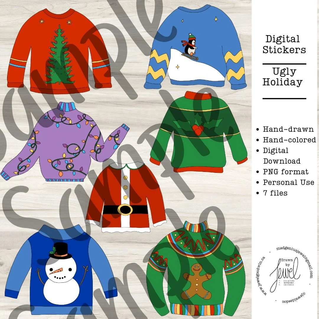 Digital Stickers Ugly Holidays