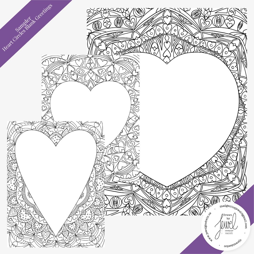 Heart Circles Blank Greetings Sample Pack