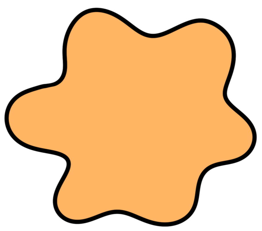 A large irregularly shaped orange blob on a black background.