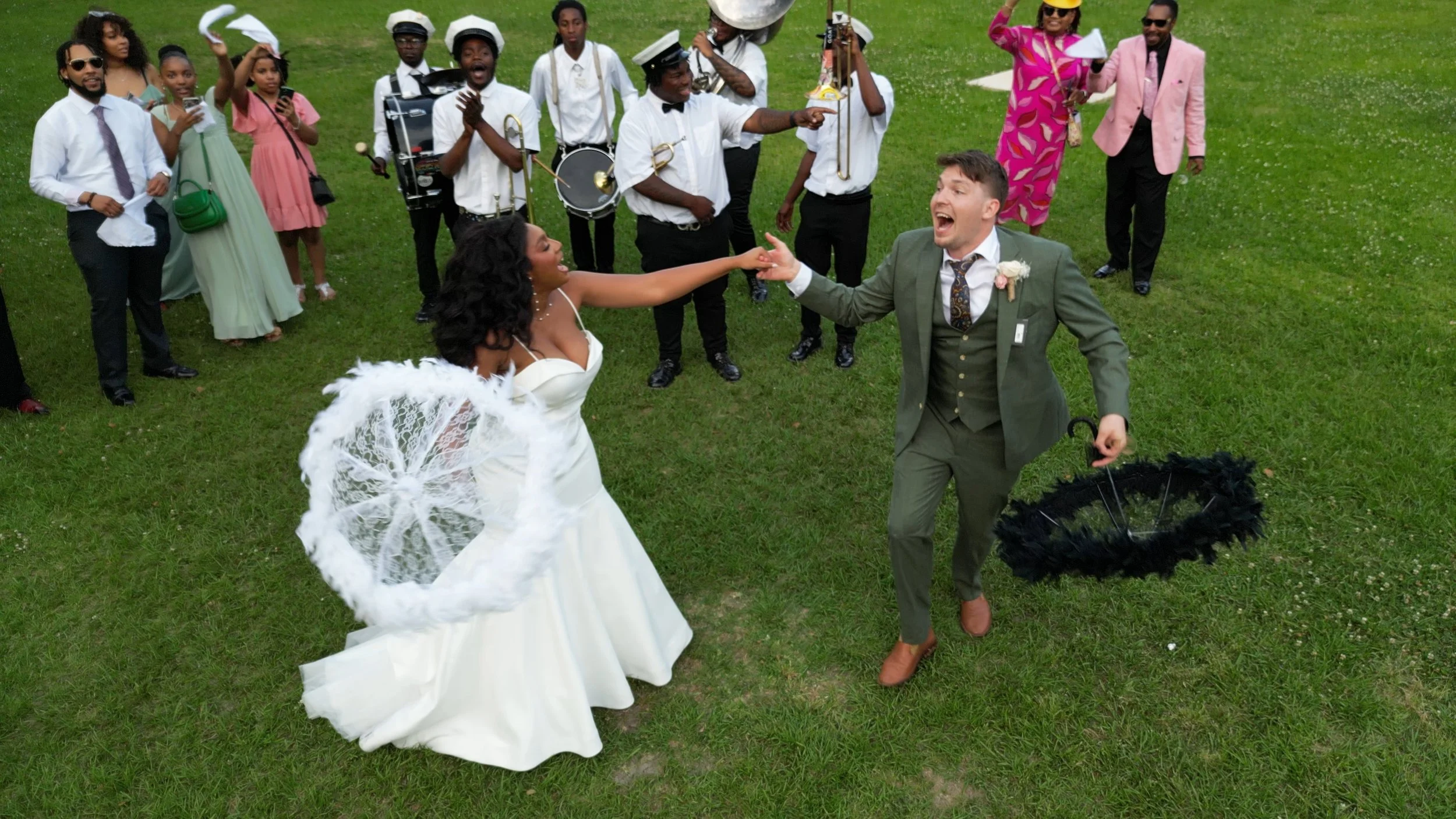 Wedding Second line in new orleans lousiana wedding videographer baton rouge lafayette