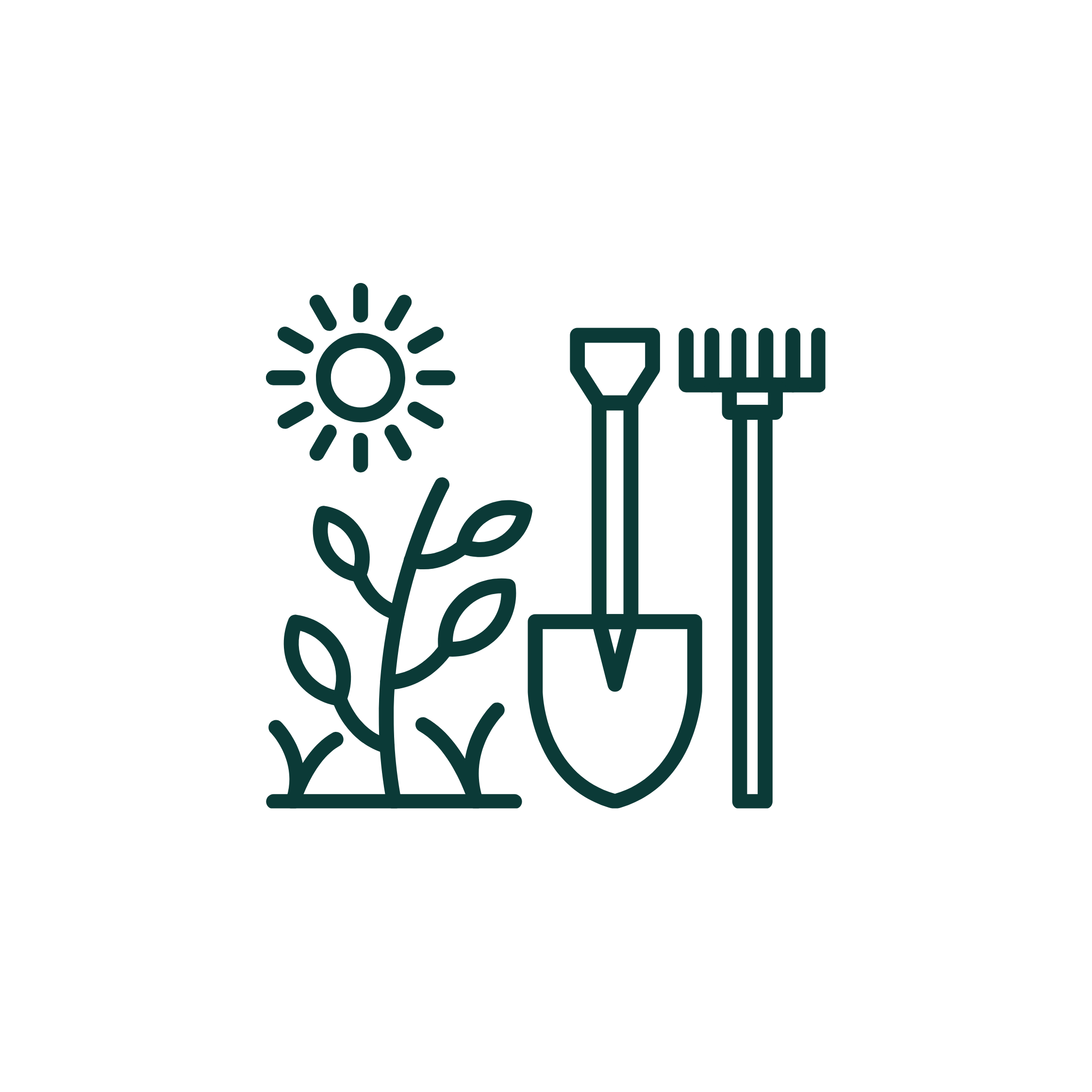 Decorative illustration with sun and plant motifs, and the word 'love' written in cursive style.
