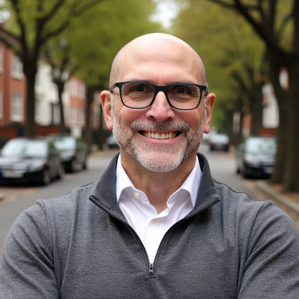 David Phillips Smiling in Urban setting.