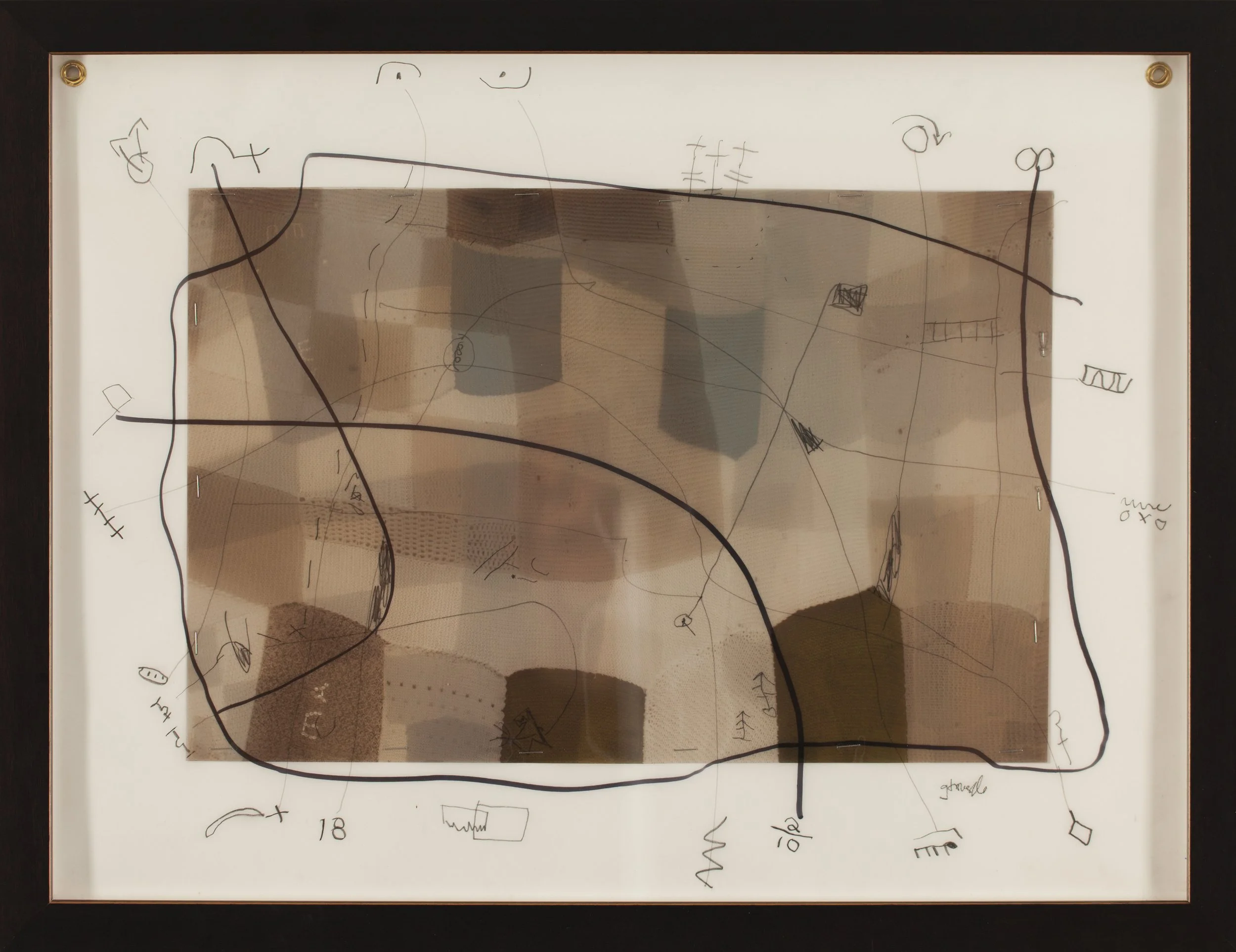 Message Map 1, 2014. Mixed Media on Paper, W26xH20.