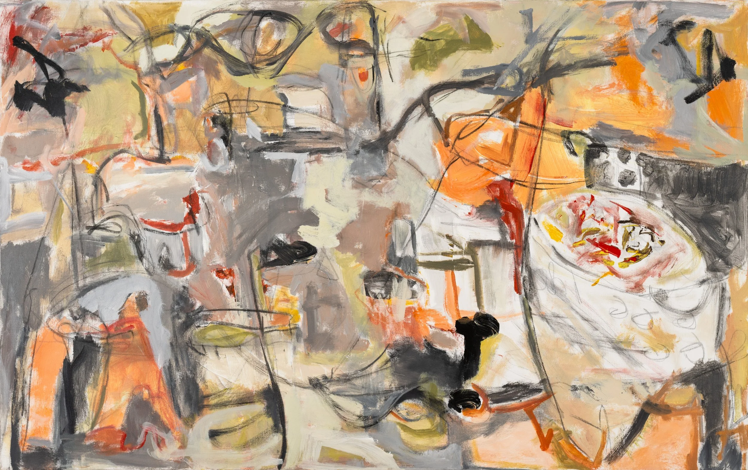2012, "Sunday Lunch", mixed media on canvas, W40 x H30