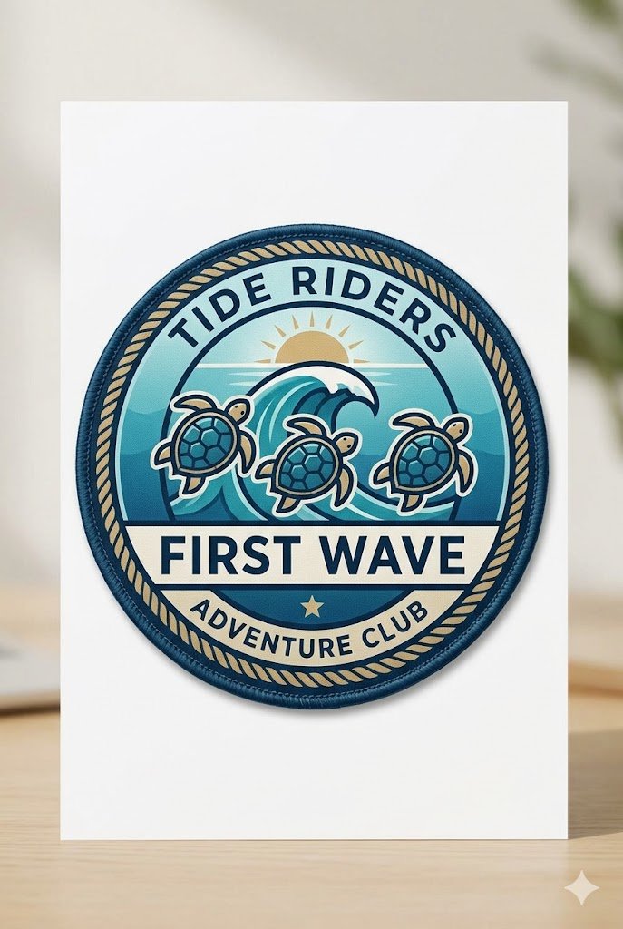 "Tide Riders First Wave Adventure Club." Special  offer for the first 30 subscribers