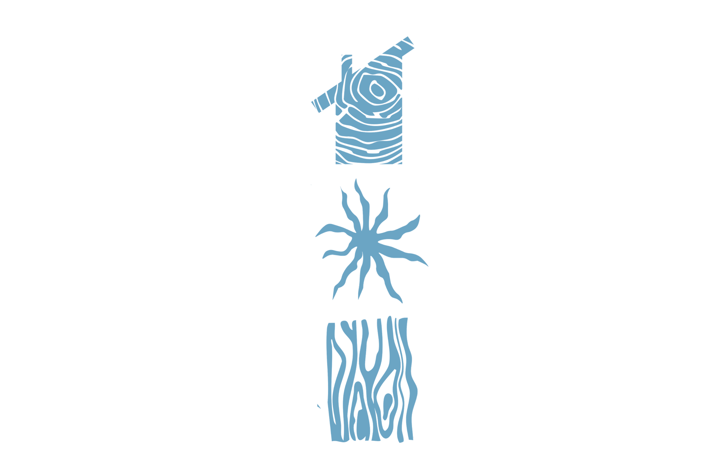 Blue stylized illustration of the sundog sauna logo.