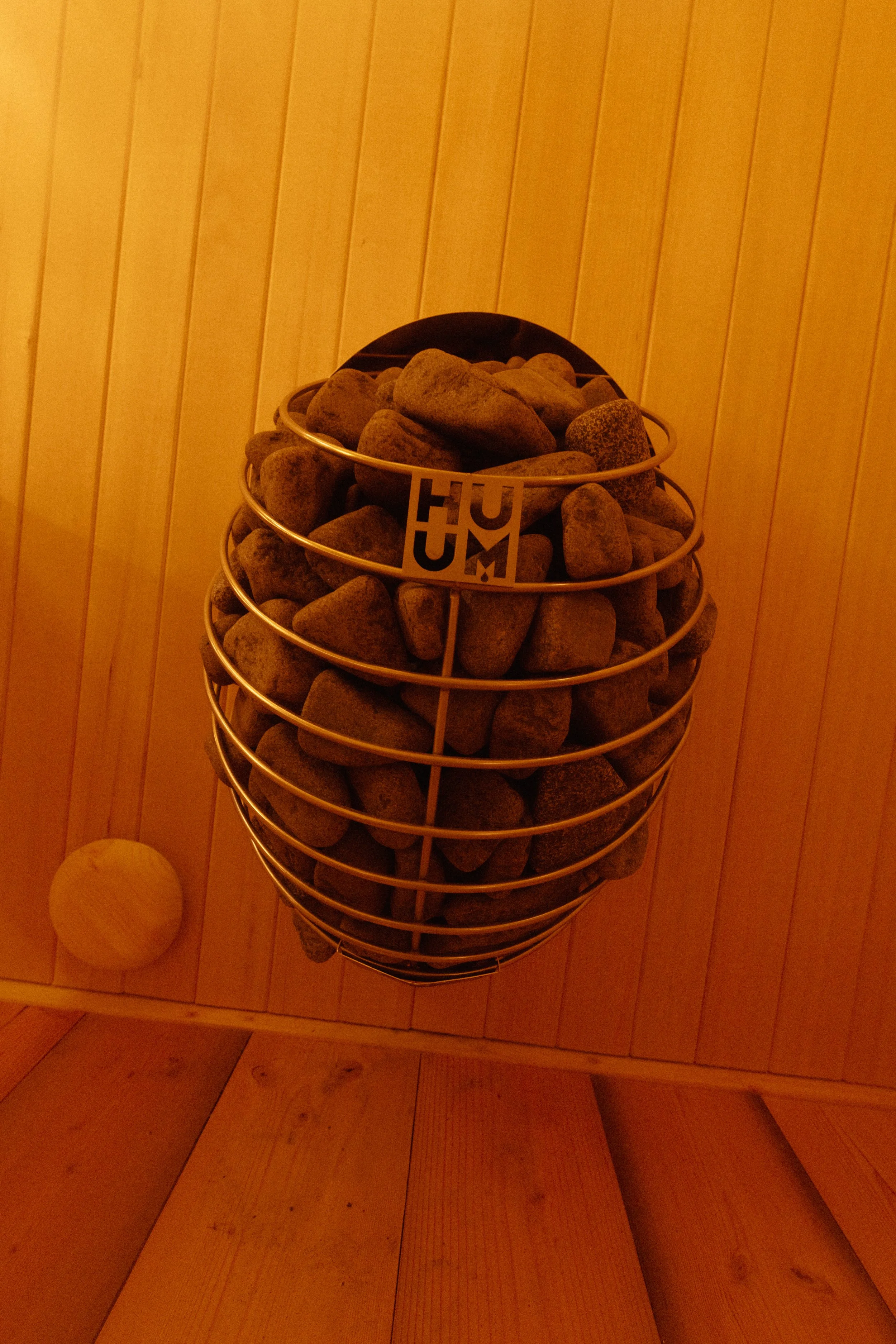 A Huum electric sauna heater.