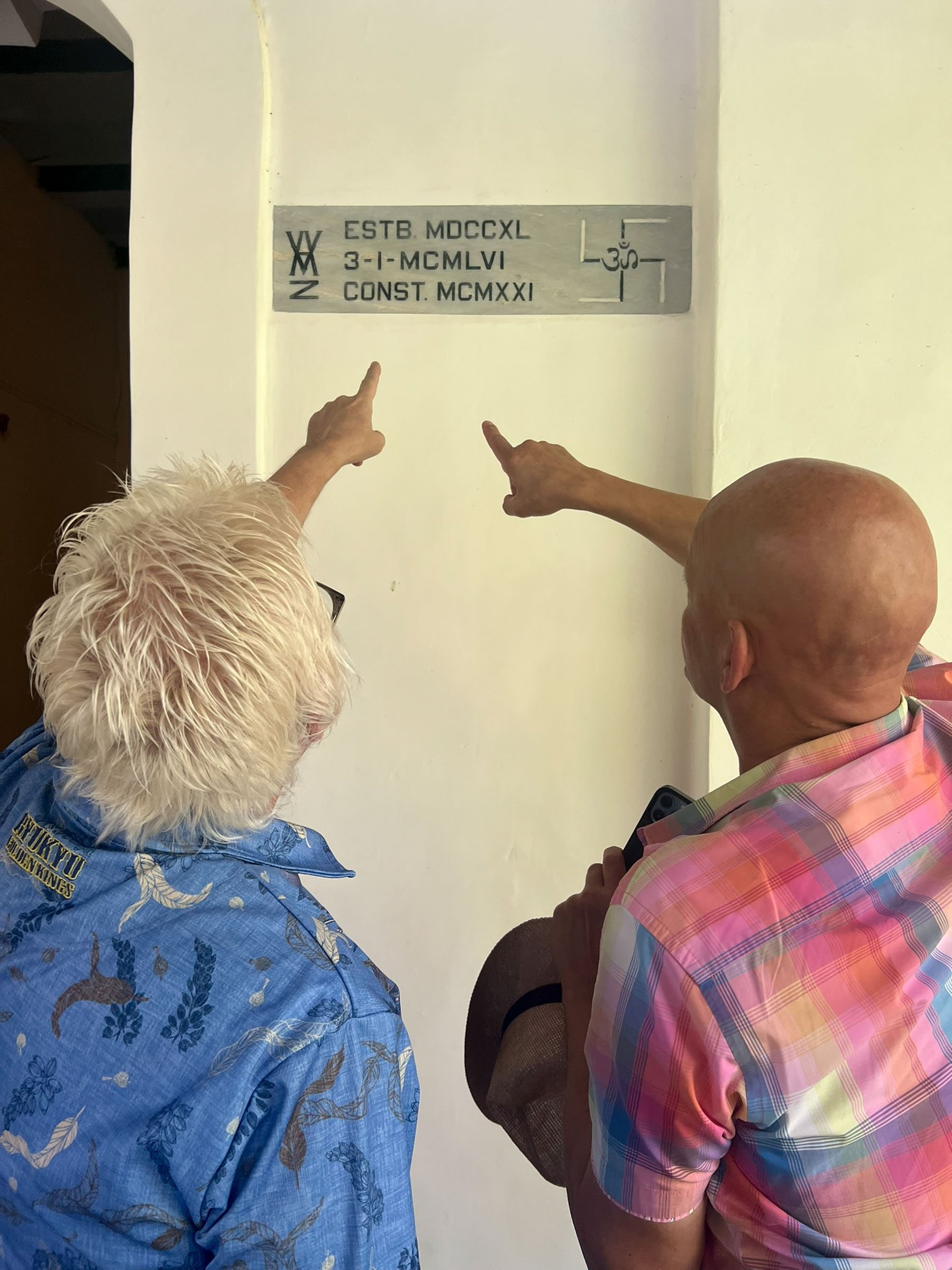  Our German guests decrypting the Roman numerals - any guesses?   