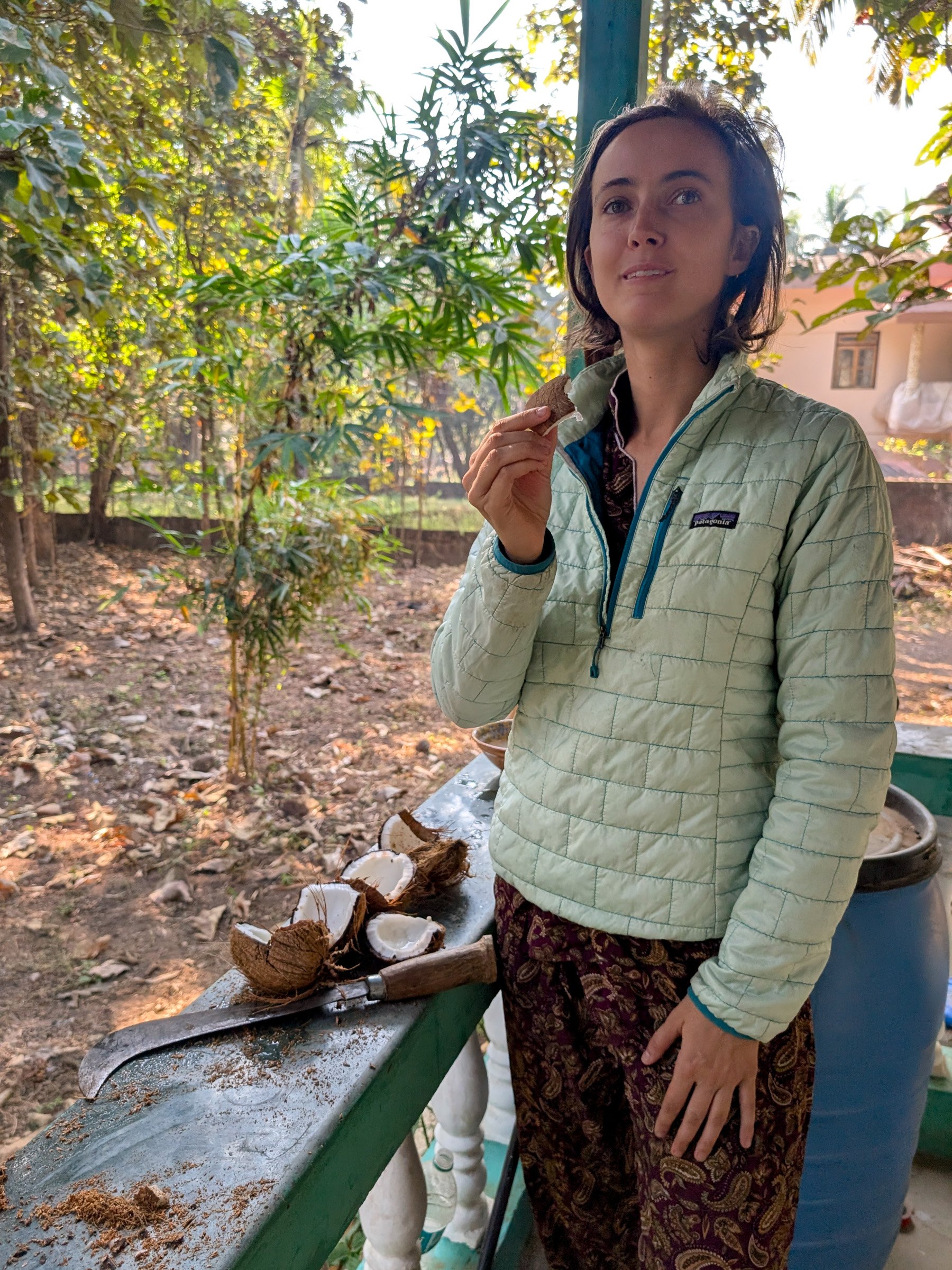   Caught coconut-handed (breakfast)  
