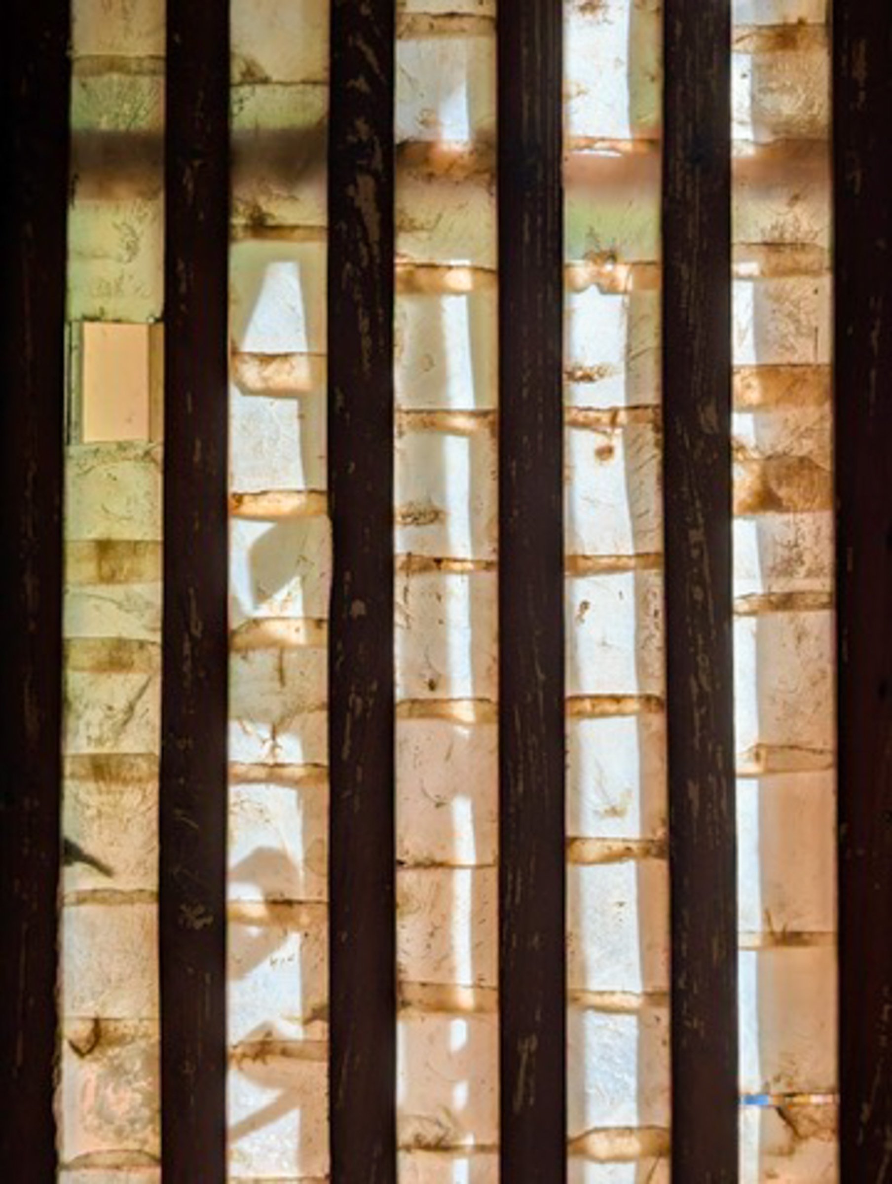   Mother-of-pearl oyster shells cut and fit into wooden lattices (instead of expensive glass windows) - hallmark of Portuguese-era  