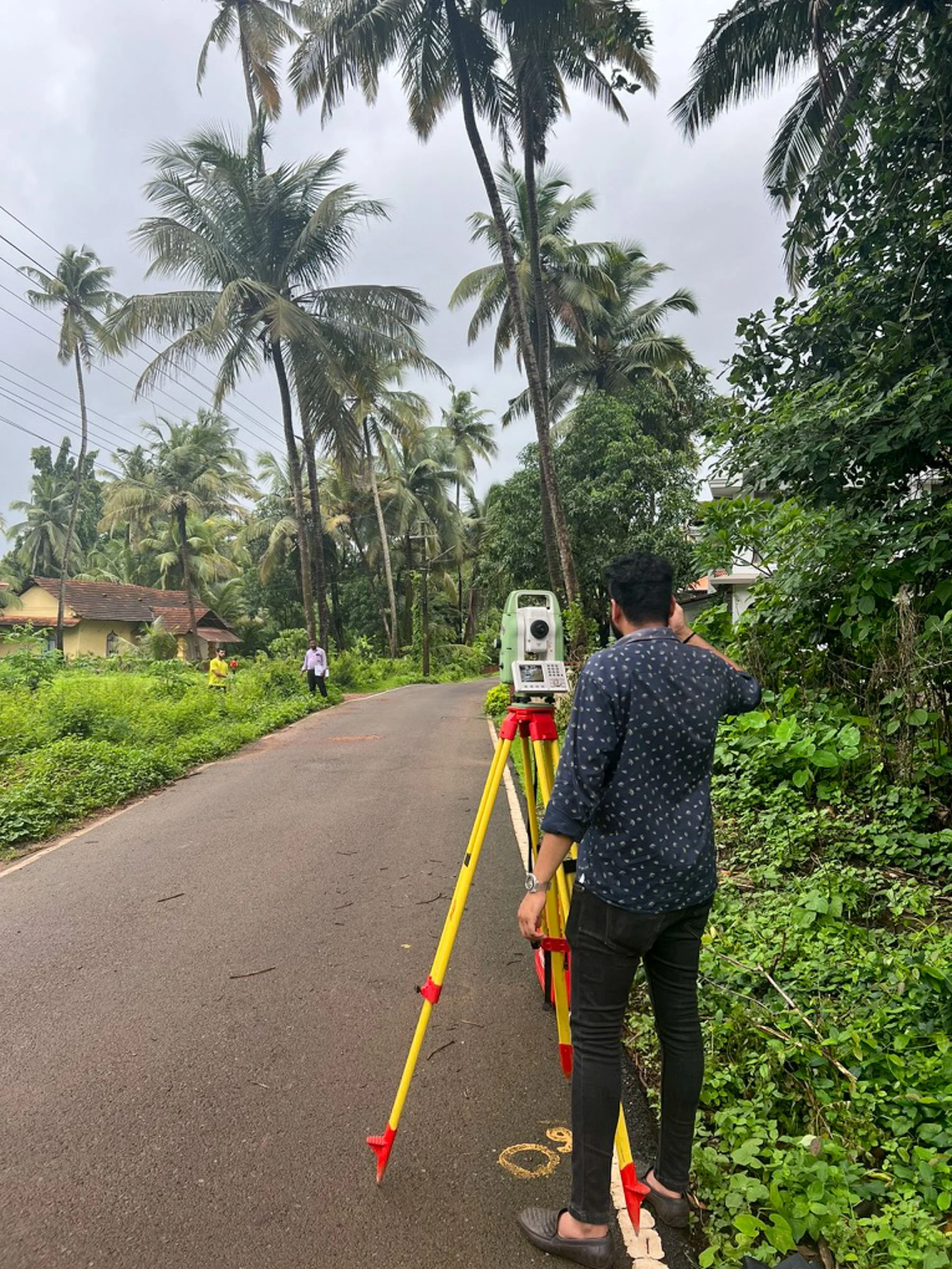  Surveying the 8,000 m² of land  