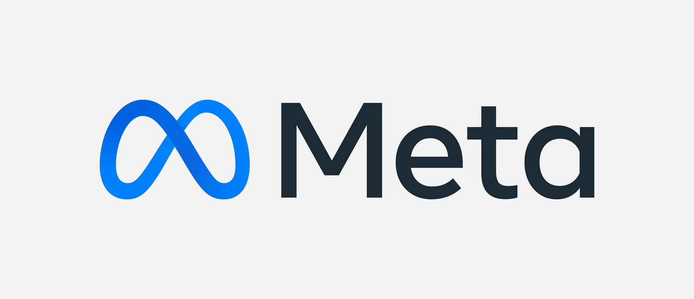 Meta logo, blue infinity symbol, followed by the word 'Meta' in black text.