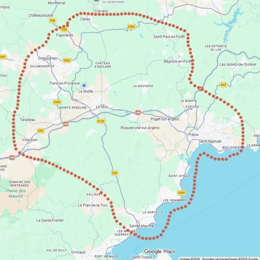 Google Maps zones d'intervention Vetesterel