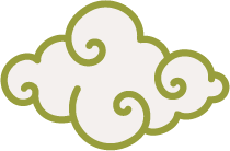 Stylized cloud with swirling patterns