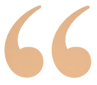 Beige quotation marks graphic for leadership insights from StandOut Leadership Consultancy.