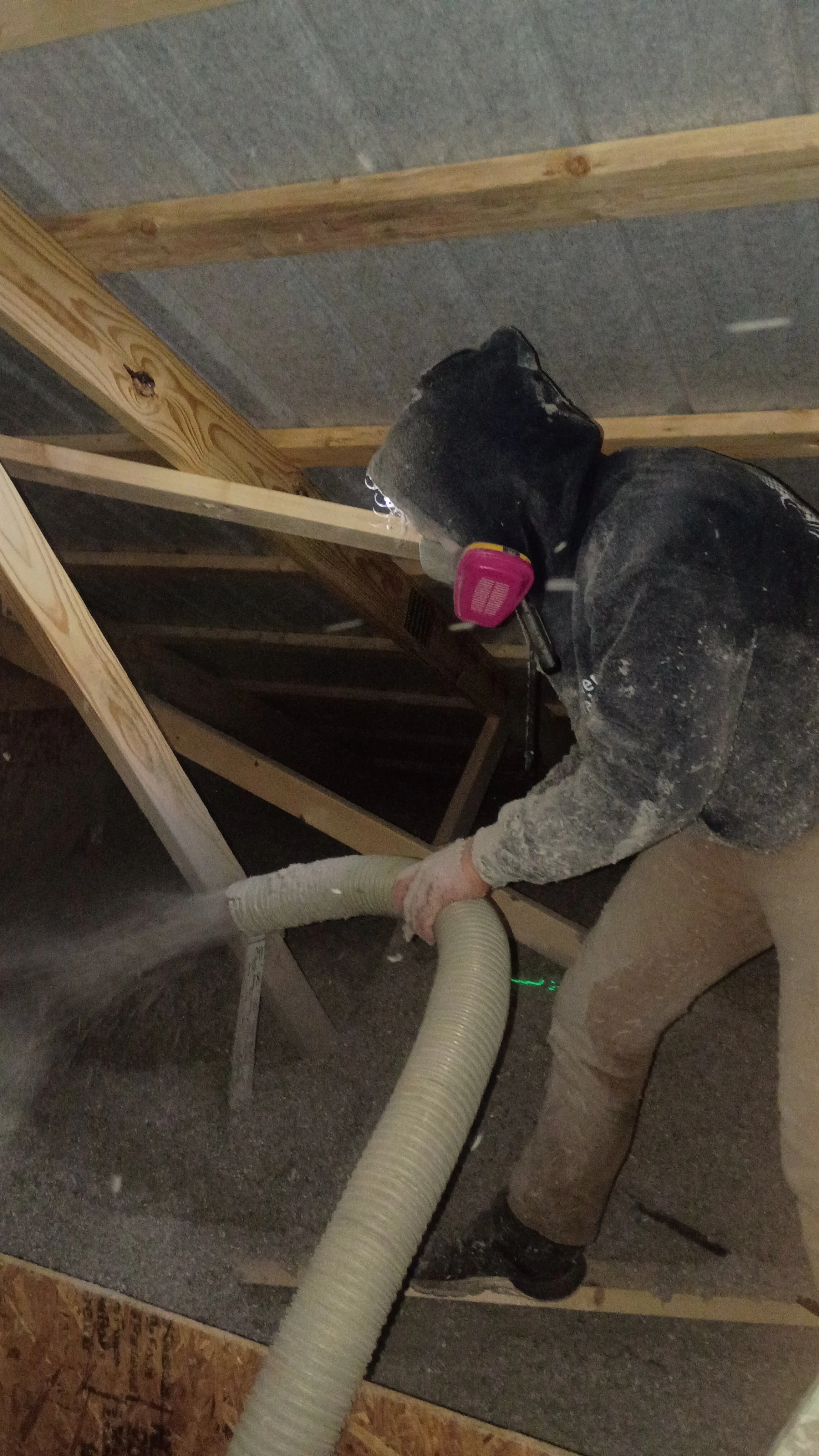 Installing attic cellulose