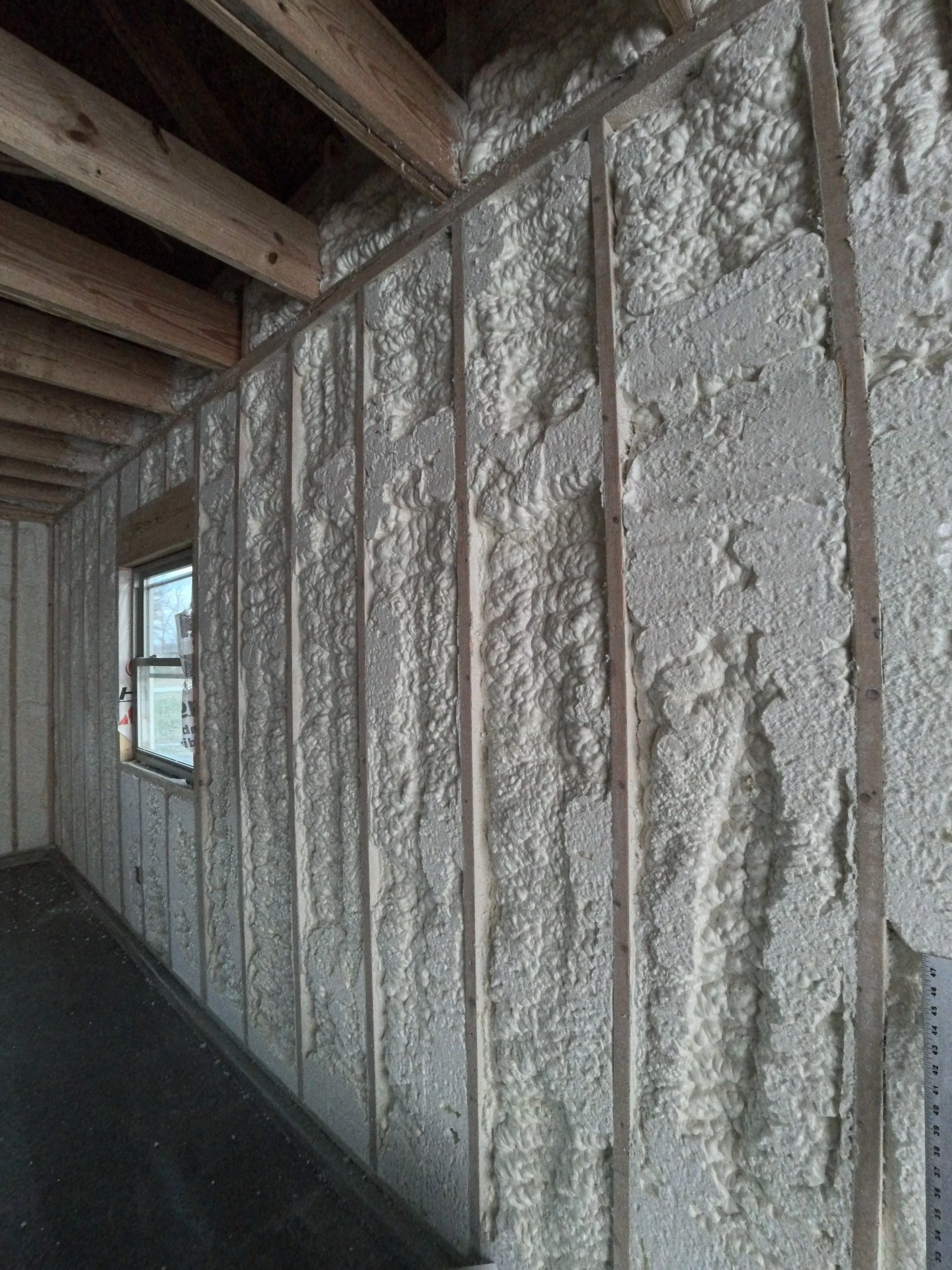Open cell foam in a house