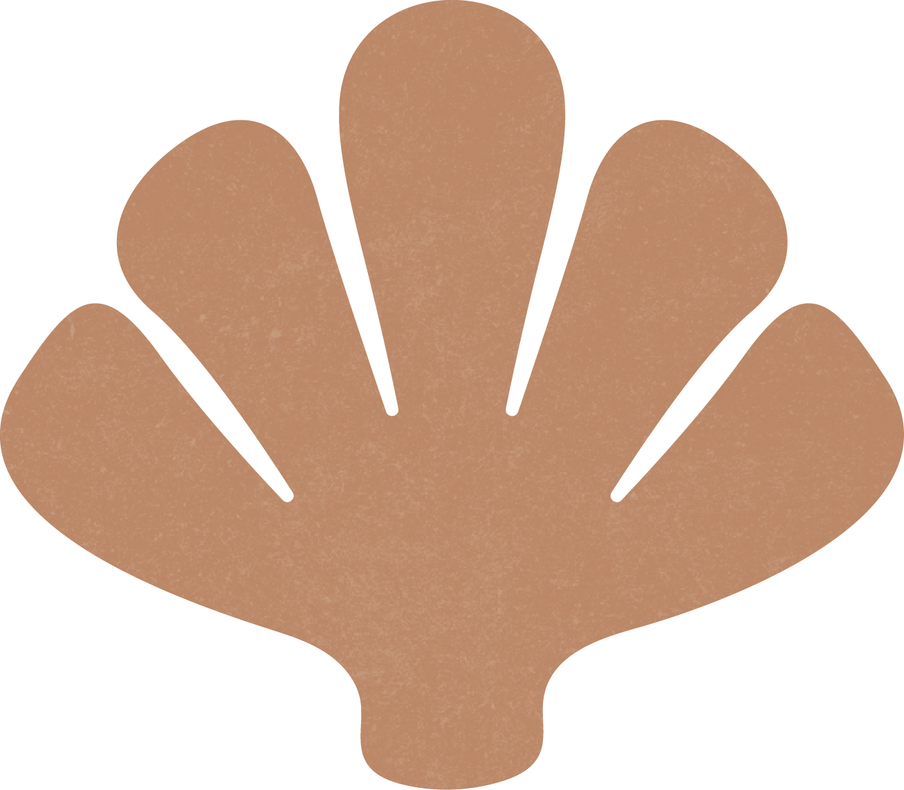 Graphic of a stylized hand with five fingers, depicted in a flat, minimalist style with a brown skin tone and black outlines.