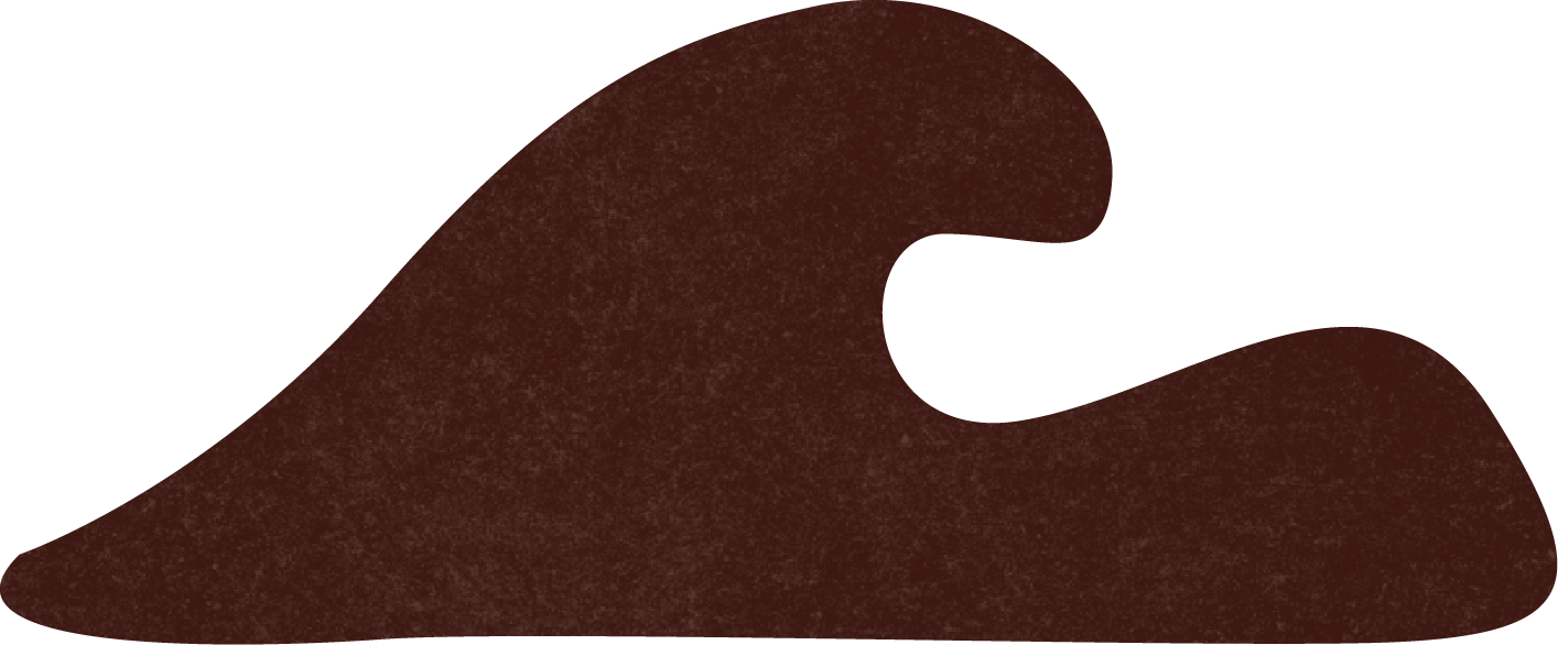 A digital illustration of a brown coffee bean with a curved shape.