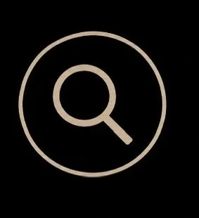 Magnifying glass icon inside a circle