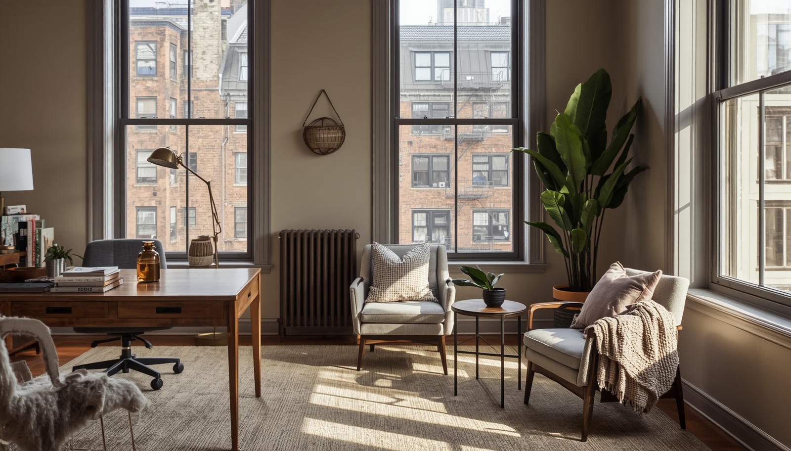 Chicago therapy office interior with natural light and calm design