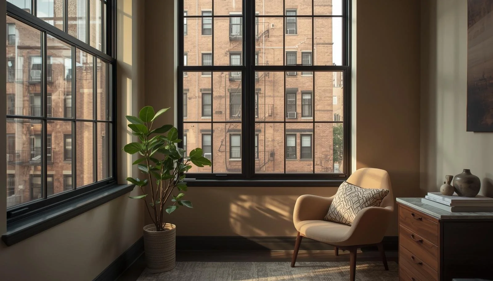 Chicago therapy office with natural light for depression counseling
