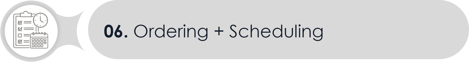 Icon of a clipboard with checkmarks, a clock, and a calendar, representing scheduling and planning.