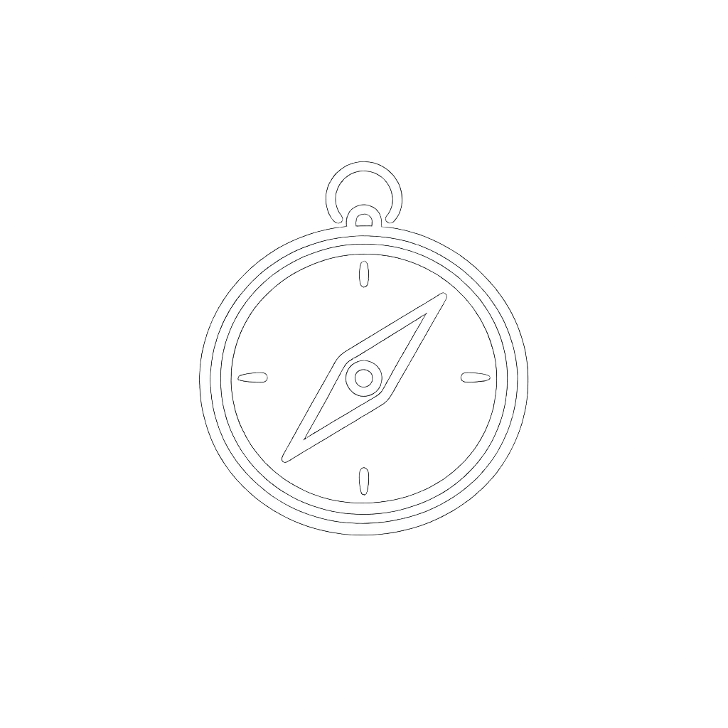 Neon outline of a pocket watch with a glowing effect on a gray background.