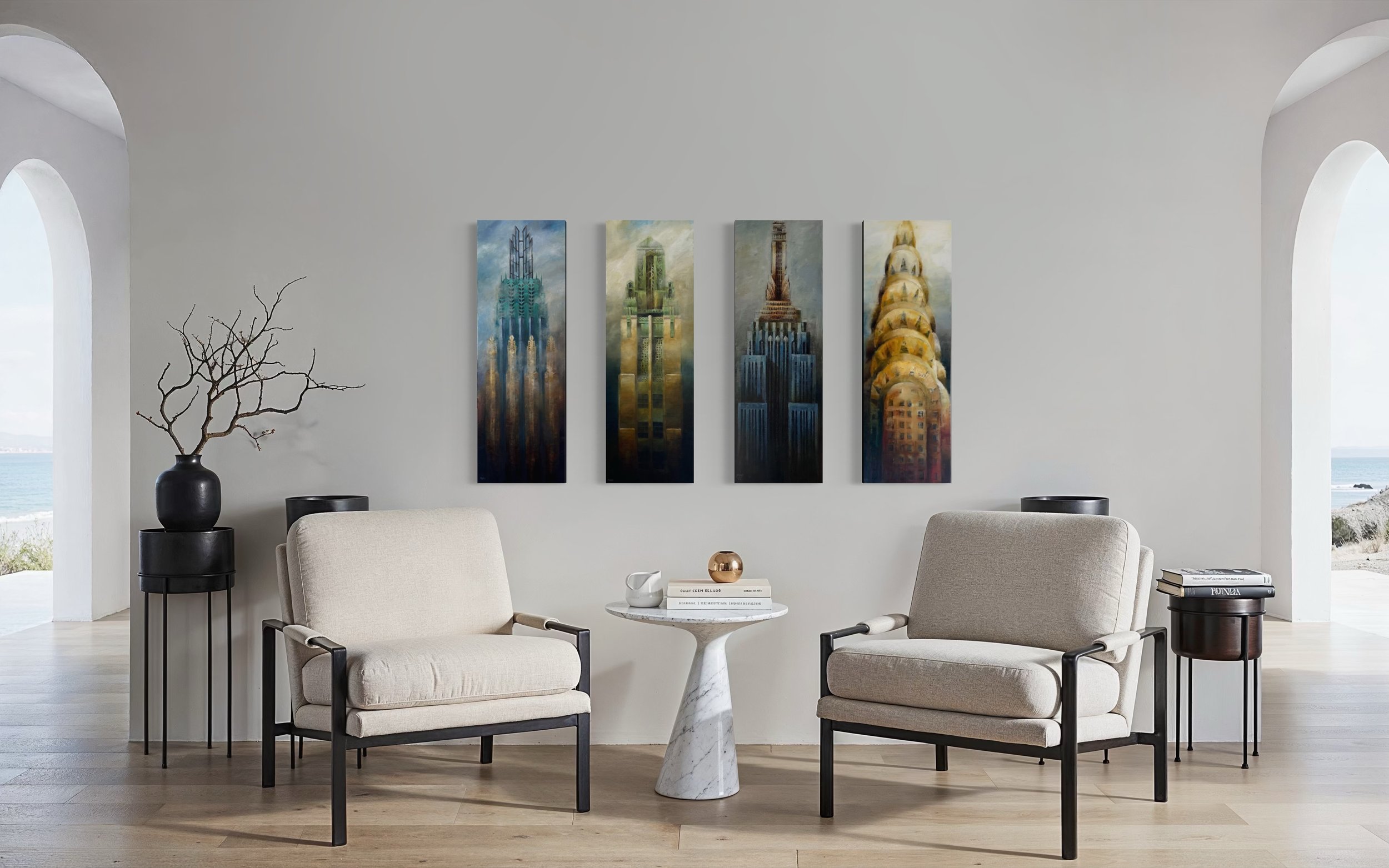 Mystical Dominion 12 x 36 oil on canvas  2026 Michael A Hidalgo - set of 4 hung sitting room IMG_7446.JPG