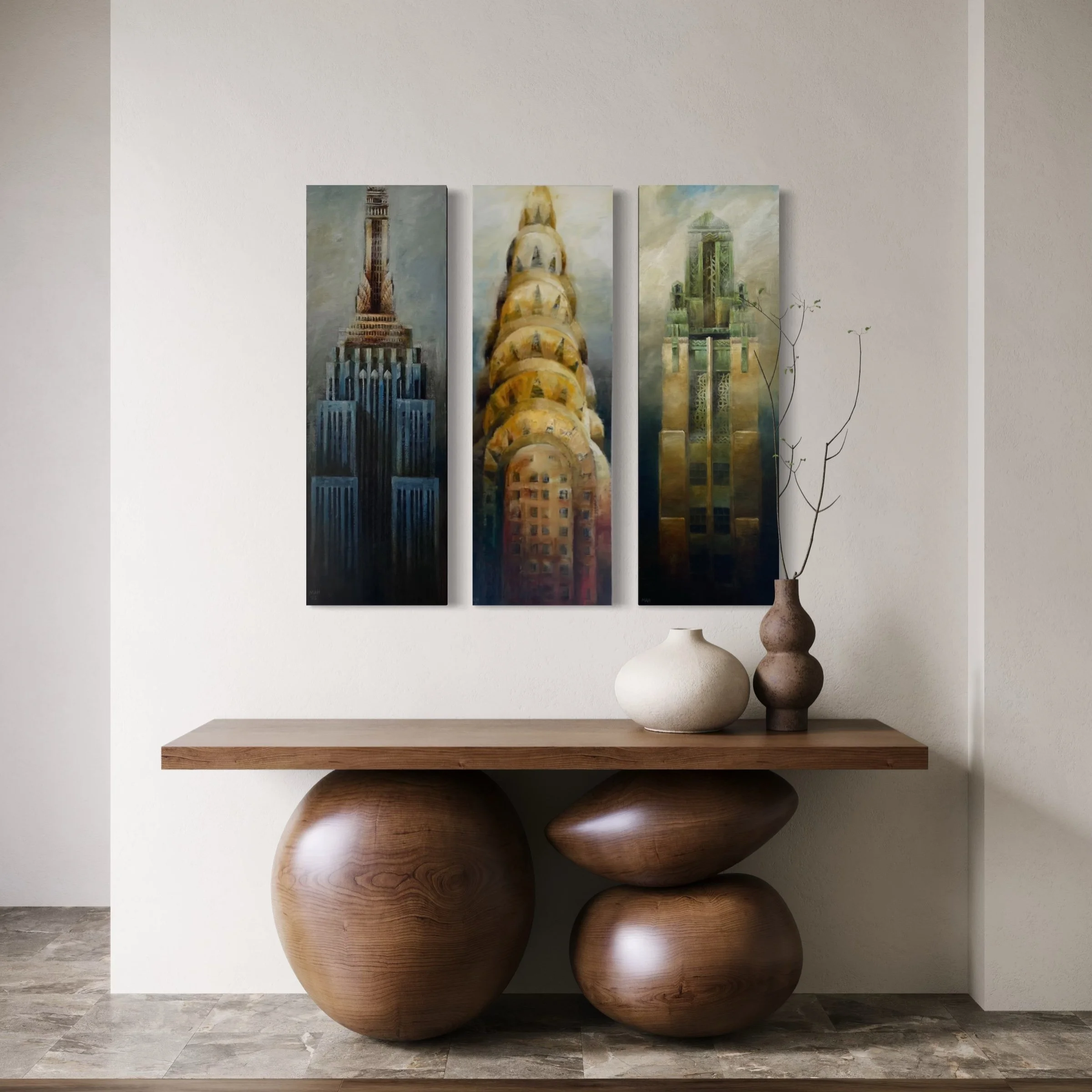 The Iconic Tower Collection a series of 3 Iconic Tower Paintings (unframed)