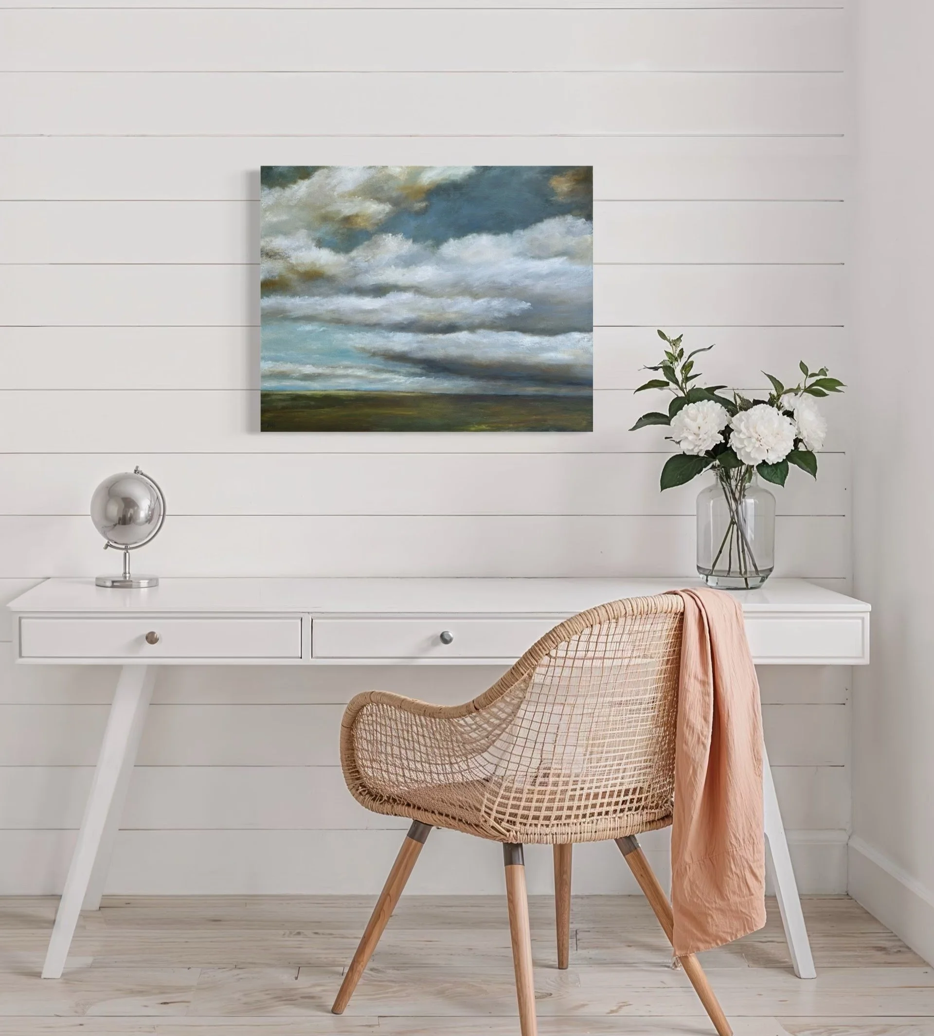 Fields of Air 30 x 24  oil on canvas - reflective calm space -  Artist Michael A Hidalgo copyright IMG_3142.JPG