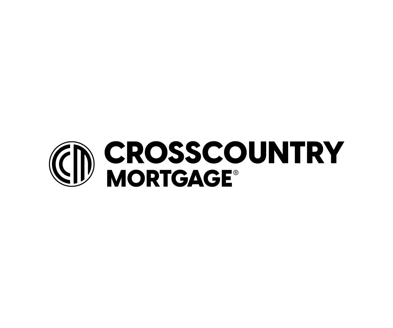 Black and white logo of CrossCountry Mortgage who specializes in Modular Home Financing
