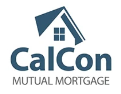 CalCon Mutual Mortgage logo with a house icon and the company name, specializing in modular housing financing. Preferred lendor THOMAS CORONATO